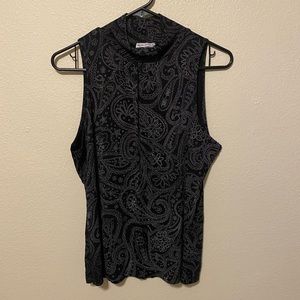 Vintage Mock Neck Paisley Tank